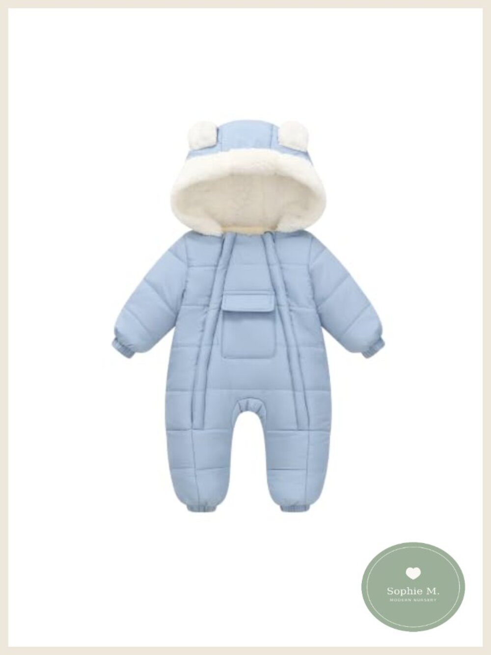Newborn Fleece Snowsuit Jumpsuit Winter Romper with Fold-Over Mittens and